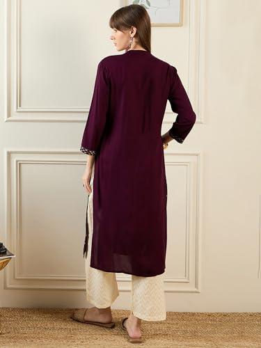 Image of INDO ERA Women's Viscose Rayon Straight Fit Printed Straight Kurta (SHTUR6559)