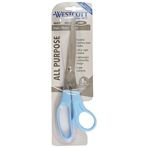 Westcott 8" All Purpose Value Stainless Steel Straight Scissors, Blue (13151) #TOP2