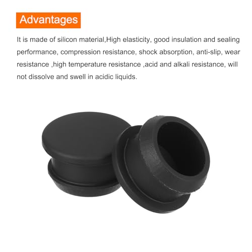 Image of MECCANIXITY Silicone Snap in Locking Hole Plugs,Rubber Panel Seal Cover Flush Type Panel Round for Kitchen Rubber Bulkheads Waterproof Sealing Plugs 19mm /0.75 Inch Diameter Black,Pack of 4