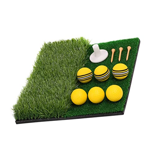 HANABASS Golf Training Equipment Indoor Home Practice Mat Artificial Swing Mat for Hitting Chipping Driving True-Turf Surface Pp Nylon Grass Material