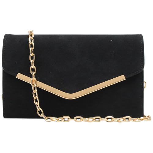 Image of Clutch Purse Evening Bag for Women,Envelope Handbag With Detachable Chain | With Detachable Chain