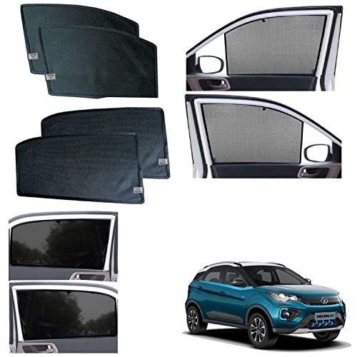 Image of WolkomHome car Fix Curtain Window Shades Half Curtains Sunshade for Nexon EV 2020