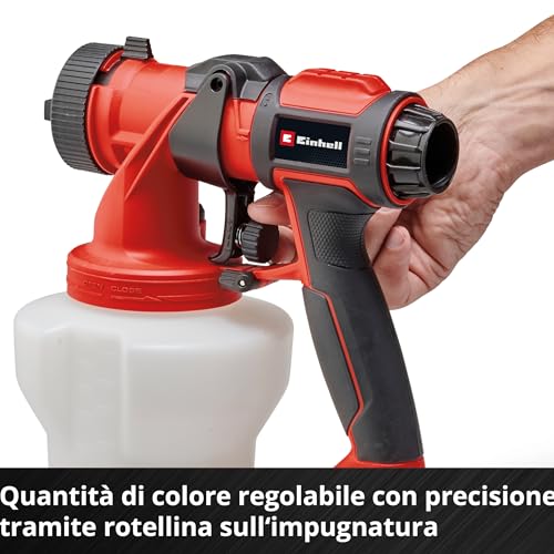 Einhell Sistema Di Verniciatura A Spruzzo TE-SY 18/90 Li-Solo Power X-Change (18 V, Portata 1000 Ml/Min, Contenitore 1200 Ml, Quantità Regolabile Di Aria/Vernice, Incl. Accessori, Batteria Esclusa) - 10