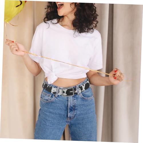 VALICLUD Simulated Horsehair Belt for Women - Adjustable Pu Leather Cow Print Waist Belt 39.37 X 2.16 X 1.57 Inches Perfect for Jeans and Dresses3