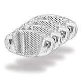 TSTRAUM Katzenaugen Speichenreflektoren - 4 Stück 8cm, StVZO zugelassen, bruchsicher mit Metallclip, starkreflektierend für Rennrad, MTB & Kinderfahrrad (Transparent weiß)