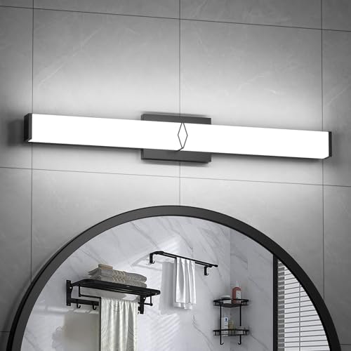 Image of Bathroom Vanity Light,32inch 5CCT Modern Dimmable Bathroom Light Fixtures Over Mirror,32W 3600LM Lighting Bar Fixture,Black LED Vanity Lights,2700K /3000K /4000K /5000K /5700K,ETL Certified