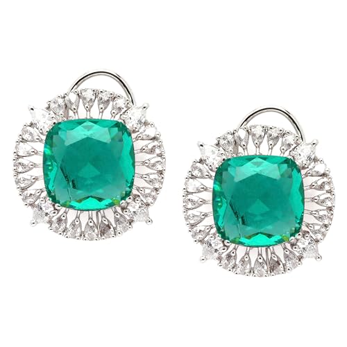 Rhodium-Plated American Diamond Stud Earrings
