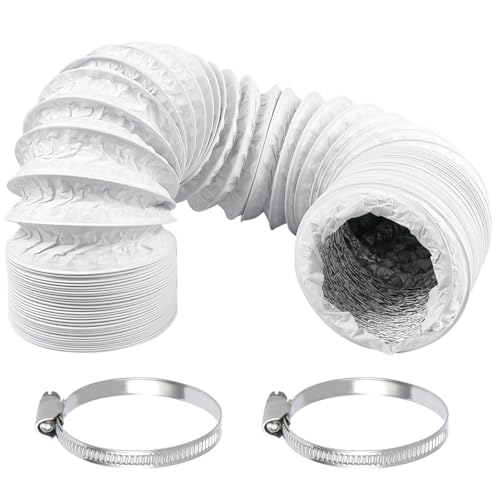 Tubo per aria condizionata, 3m tubo di ventilazione da 100 mm, tubi di scarico, resistente al calore, resistente alla corrosione, per Impianti di Climatizzazione, Asciugatrici, Cappe Aspiranti