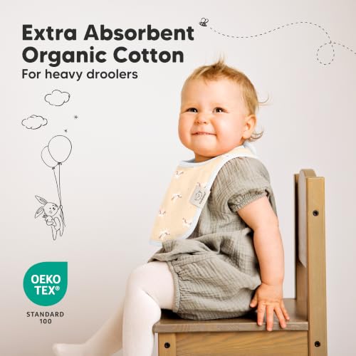 Image of KeaBabies 8-Pack Organic Baby Bibs for Drooling and Teething (Lunaris) | Soft Cotton Bibs for Baby Girl, Boy, Extra Absorbent, Easy to Clean & Put On, Toddler, Newborn, Infant 0-24 Months