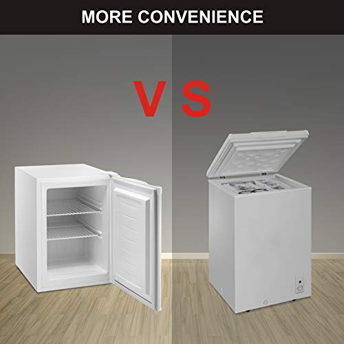 Joy Pebble Free Standing Upright Freezer With Removable Shelf, Adjustable Thermostat, Compact Reversible Single Door Vertical Freezers For Home/Hotel/Apartment/Office (2.1 Cu.ft, White) #TOP3