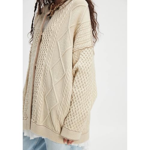 Women Cable Knit Sweaters Cardigan Oversized Chunky Cardigans Button Down Outerwear Long Sleeve Coats Trendy Clothes3