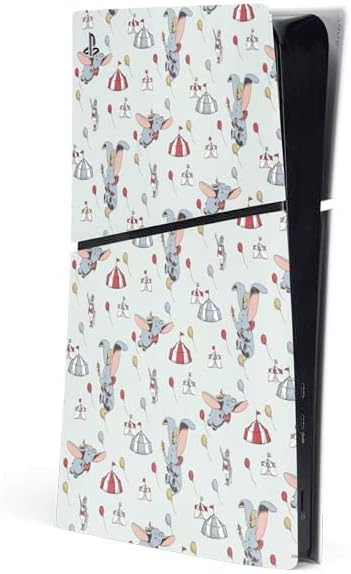 Skinit Decal Gaming Skin Compatible with PS5 Slim Digital Edition Console - Officially Licensed Disney Dumbo Vintage Pattern Design