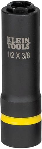 Miniatura 10 de Klein Tools 66060 Juego de llaves de impacto 2 en 1, juego de herramientas de 6 piezas con enchufes profundos de 6 puntos con unidad de 1/2 pulgada,