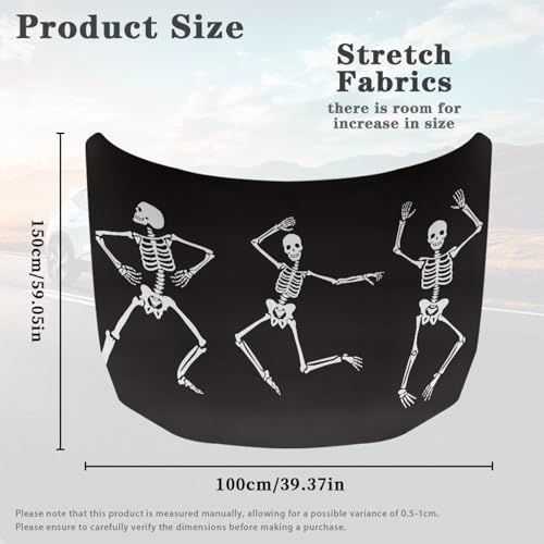 Image of Skeleton Car Hood Cover Sunshade Windshield Hood All Season Protection Outdoor Foldable Protective Cover, Universal for Cars