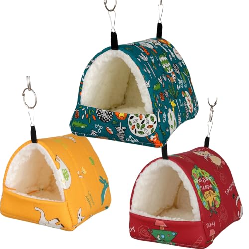 Image of Fangool Warm Bird Nest Cage Parakeet Cockatiel Canary Cage Bird Bed Hammock Swing Parrot Hamster Nest Breeding House(Green,S)