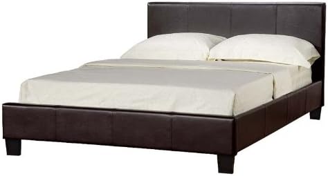 Prado NEW LUXURY FAUX LEATHER DOUBLE BED 4' 6"/ BROWN