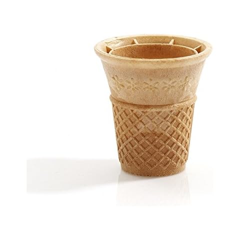 Halbsüße Softeisbecher - Waffelbecher - klein mit Doppelrand - 60mm lang - 56mm Durchmesser - für Softeis - Eis - oder als Backform für Muffin & Cupcakes - - Inhalt: 570 Stück Cover