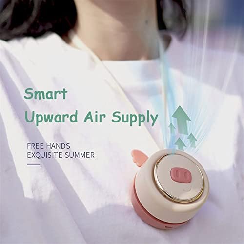 portable Handheld Fan Portable Fan portable Neck Hanging Fan with Adjustable Lanyard Rope USB Charging Rechargeable Hands Free 3 Speeds Personal Fan Small Personal Portable Fan Fans (Color (F)