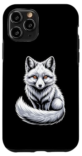 白狐 北極の精霊 雪の森 狐 神秘 野生 自然 冬の静寂 伝承 和風 夜景 孤影 スマホケース iPhone 11 Pro 用