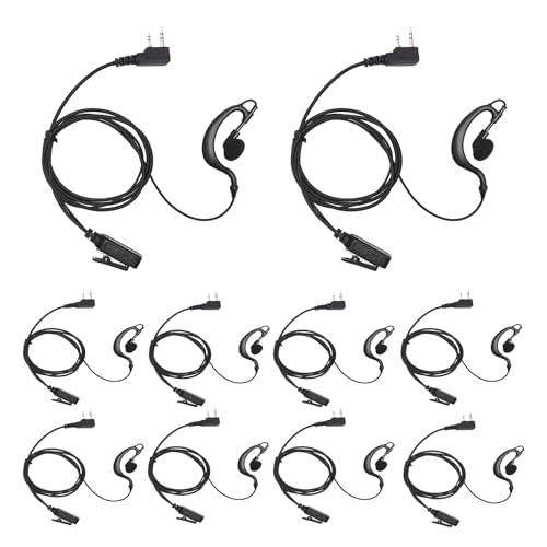 Yolipar �C���z���Ď��L�b�g BaoFeng�ARetevis RT21/ RT22/ RT68�ABTECH�AKenwood�AArcshell AR-5 �g�����V�[�o�[ PTT�}�C�N�t���w�b�h�Z�b�g�A�N�Z�T���[ 10�p�b�N(G���^)