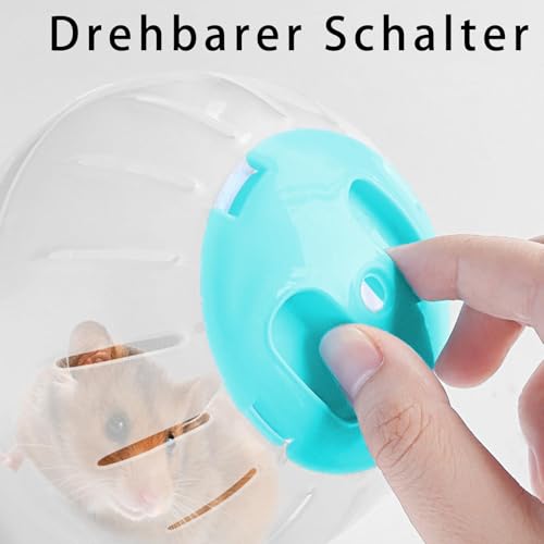 JVHLOV Hamster Run Ball, Laufkugel für Hamster & Mäuse, Nagerspielzeug zum Laufen, Kunststoff, 14.5cm/5.71inch Leise Hamster Spielzeug Transparent (Blau)
