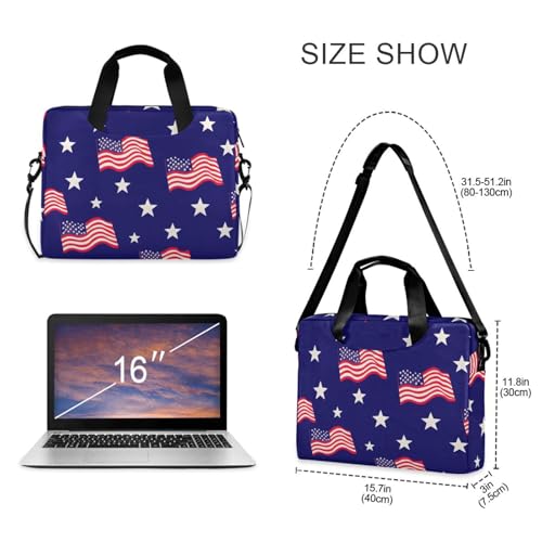 Funda para laptop ALAZA con diseño de bandera, bolsa cruzada, 13-15.6 pulg miniatura 5