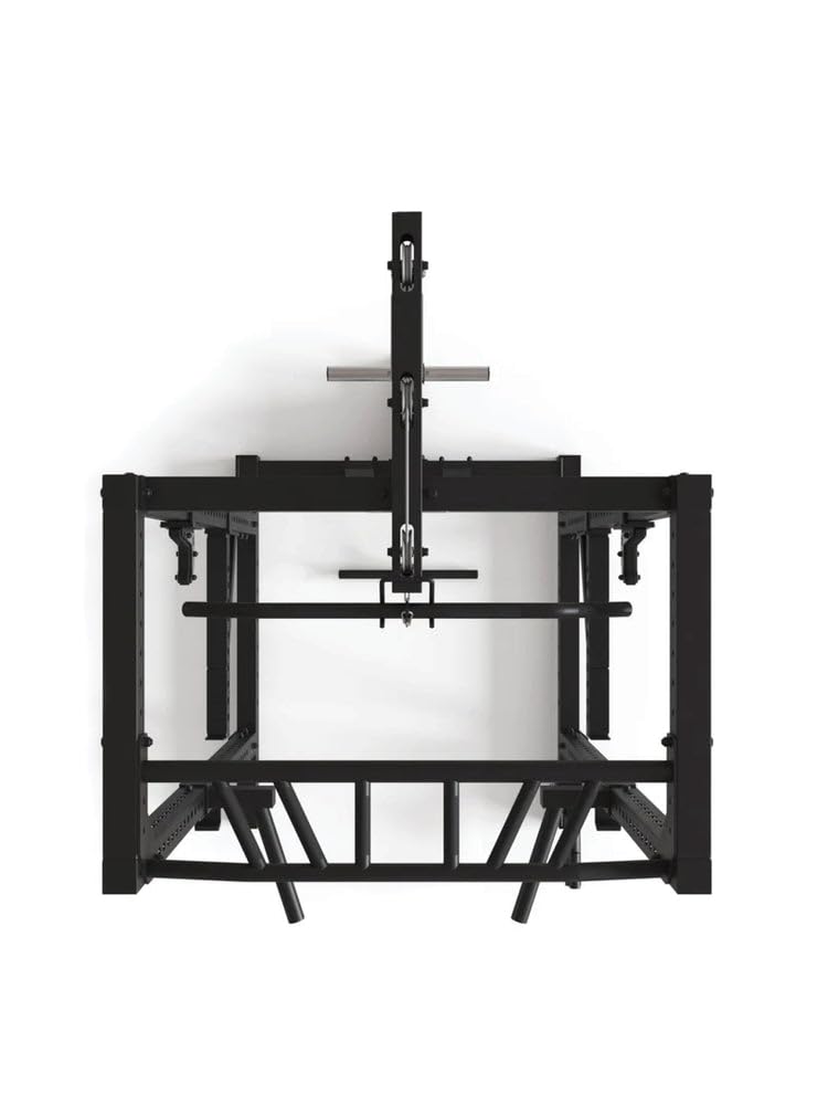 Atletica Cage R7 - 200 cm de hauteur - Avec station de traction et d'aviron - Barre de traction multi-prises - Barres de dip - Bras Spotter - 4 crochets J et mine terrestre