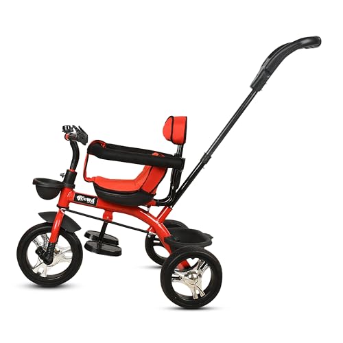 Image of Tricycle 1 Years to 5 Years with Removable Safety Guard and Parental Control Back Side Push Handle with Rubber Tyre for Kid's CR07 (RED 2)