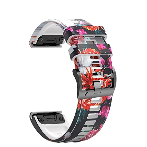 Bracelet de sport 26 mm en silicone pour Garmin Fenix 7X et sorties outdoor
