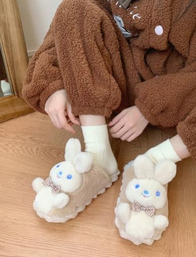 Women's Cute Animal Bunny Slippers Furry House Slipper Warm & Plush Perfect for Winter & Indoor/Outdoor Use3
