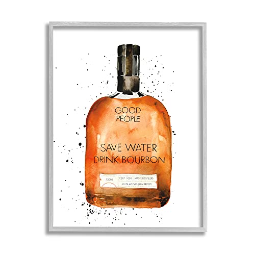 Stupell Industries Save Water Drink Bourbon Quote Common Liquor Bottle, Design by Mercedes Lopez Charro