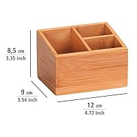 WENKO Box aus Bambus mit 3 Fächern für Schminkutensilien & Schmuck – Ansicht 4
