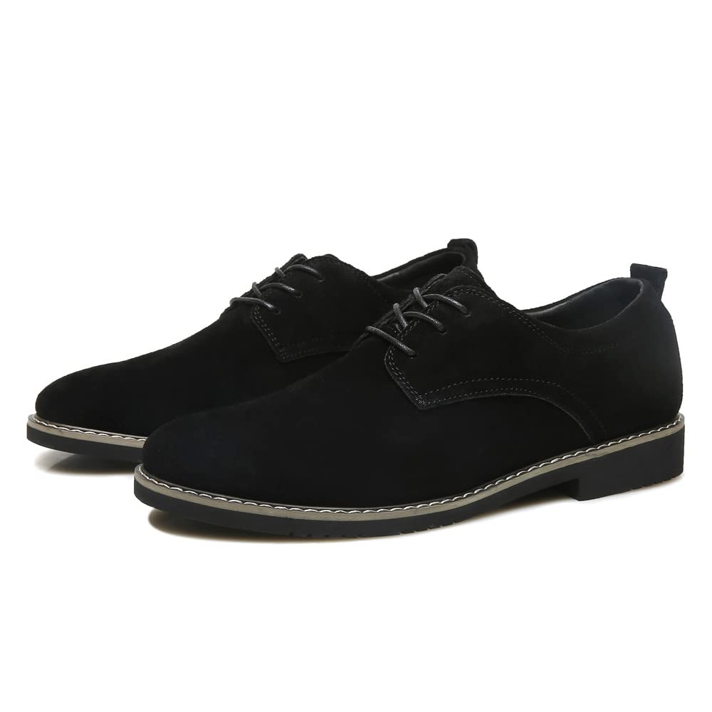 Zapatos Oxford de ante para hombre, estilo clásico británico, mocasines con borlas para uso casual y de negocios, suela suave para conducir, Negro -, 42 EU
