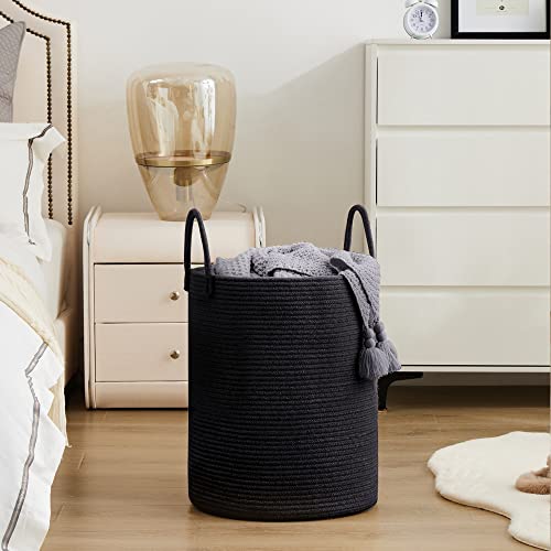 YOUDENOVA Woven Rope Laundry Hamper, Large Tall Laundry Basket, Baby Nursery Hamper for Blanket Storage in Bedroom, Living Room - Image 7