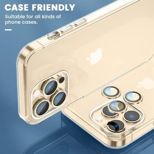 Image of DD SON Back Camera Lens Protector Tempered Glass For iPhone 13 Pro /iPhone 13 Pro Max (Gold) Case Friendly with Edge to Edge Coverage and Easy Installation Kit, Pack of 1