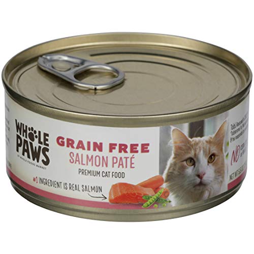 Image of Whole Paws, Grain-Free Wet Cat Food, Salmon Pate Loaf Recipe, 5.5 Ounce