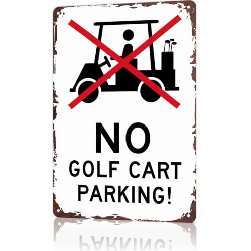 No Golf Cart Parking Metal Sign 8x12 Aluminum Wall Decor