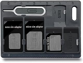 CKANDAY SIM Card Holders with Tray Opener Pins, Card Storage Tool Set for Standard Micro Nano Micro-SD Memory Cards, with 3 Card Adapters and 1 Eject Pins - Black