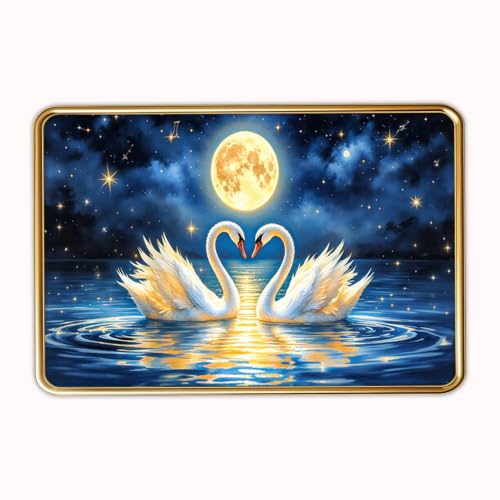 Image of Vastu Swan Pair Photo Frame, Gold, Slim, Sparkle Coated Lamination, for Living Room and Office, 18x24 Inch 53004