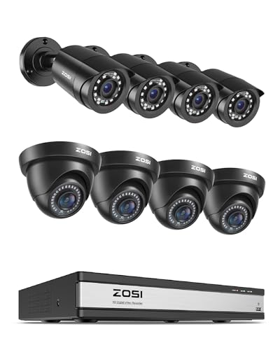 Kit DVR 16CH ZOSI et 8 caméras de vidéosurveillance filaire 1080P