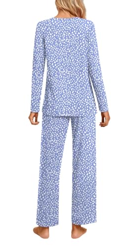 syoss 2 Piece Women's Fall Pajama Sets, Long Sleeve Lounge Sleepwear Ladies Pjs Sets with Pockets4