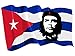 Etaia 5x8 cm - Auto Aufkleber Che Guevara roter Stern auf Kuba Cuba Fahne Flagge wehend Sticker Motorrad