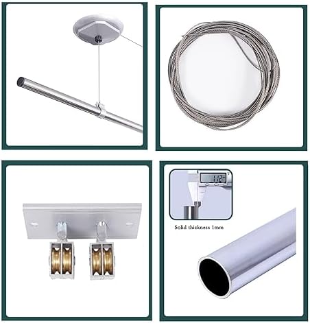 Ceiling Drying Rack Single Pole Hand Drying Rack Lifting Balcony Single Row Drying Rack Single Pole Manual Drying Rack Cooling Rack for Balcony, Bathroom to Pursue Happi,