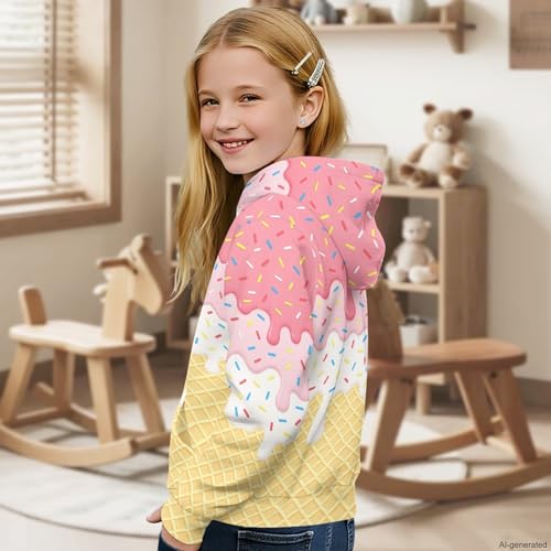 Image of Coloranimal Unisex Girls and Boys Long Sleeve Hoodies Hoody Athletic Pullover Sweatshirts Tops Age 6-16year