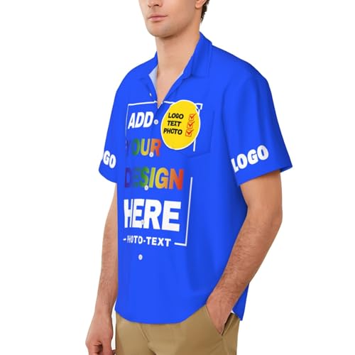 Custom Button Down t Shirt Add Your Design Here Casual Personalized Button up t Shirt2