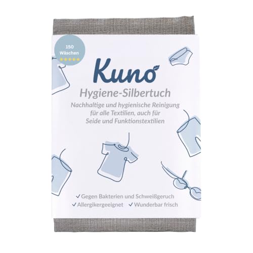 Kuno Hygienespüler Silbertuch für die Waschmaschine Antibakterielles Silberionen-Tuch gegen Schweißgeruch Alternative zu Hygienespüler & Desinfektionswaschmittel Bis zu 150 Anwendungen (1)