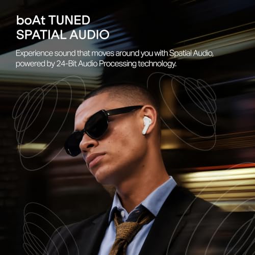 Image of boAt 2026 Launch Airdopes Prime 300 with Spatial Audio, 60 Hrs Battery, Quad Mics AI-ENx Technology, Multi Connectivity, 11mm Drivers, ASAPTM Charge, in-Ear Detection, Bluetooth v6.1 (Lime White)