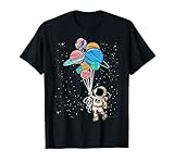 Astronaut Holding Planet Balloons tshirt BoysGirls STEM Kids T-Shirt