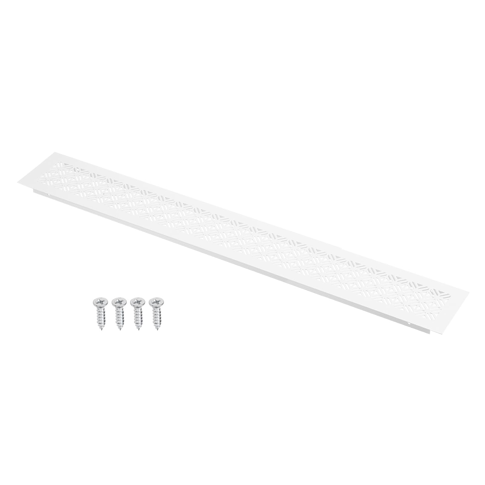 sourcing map 22 x 3 Inch (Duct Openings) Door Vent Cover, 1Set Aluminum Grille Ventilation Cover Louvered with Mounting Screws for Cabinet Wardrobe Door, White (24 x 3 Inch Outer Size)