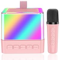 Karaoke Wireless Microphone, Kids Bluetooth Mic with LED, Wireless Karaoke Handheld Speaker Toy for Boys Girls, Home KTV/Parties Popular Singing for Adults Support Android & iOS Devices
